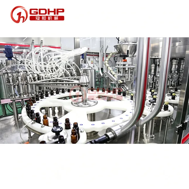全自动口服液洗瓶灌装轧盖贴标机生产线产品图5
